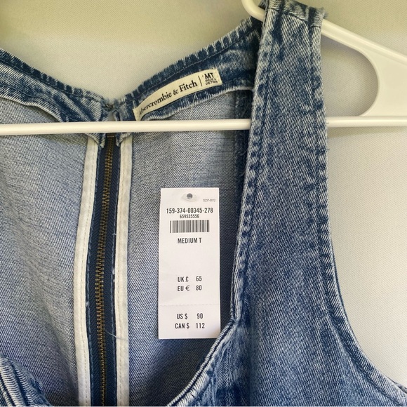 NWT The A&F Mila Squareneck Denim Mini Dress - Picture 7 of 8